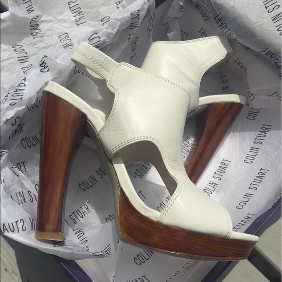 Colin Stuart - Mercari White Leather Heels - Picture 4 of 6